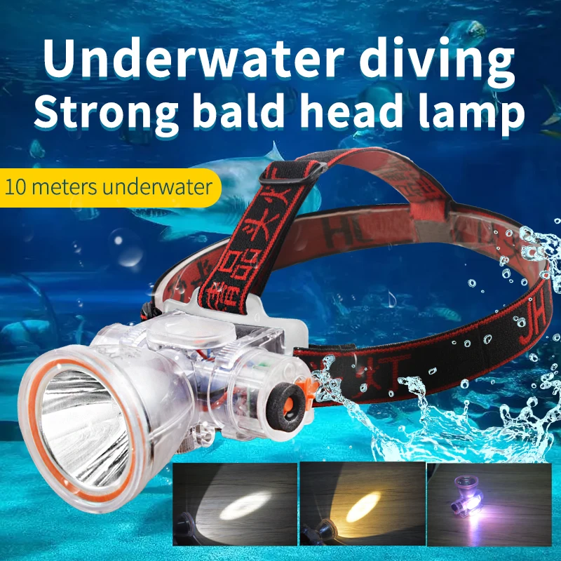 Led силна светлина хваща море под водата, професионална супер ярки зарядно устройство ще захранване на фаровете за гмуркане0
