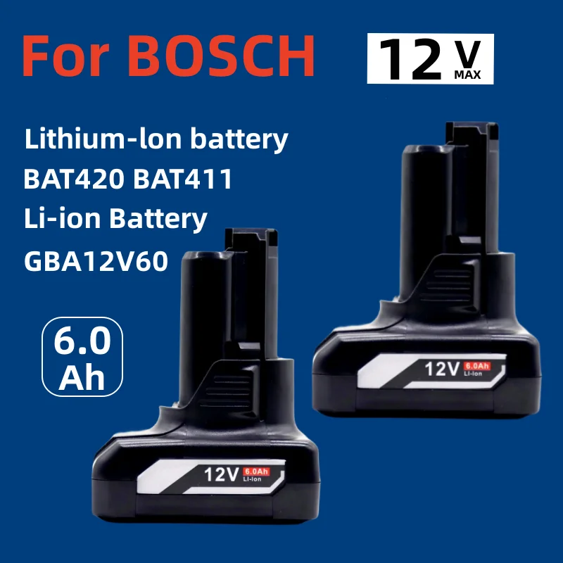 GBA12V60 6000 mah за Bosch 12v/10,8 В Литиево-йонна Замяна на Батерията BAT411 BAT420 GBA 12 В Безжичните електрически инструменти за Bosch 12v Зарядно Устройство0