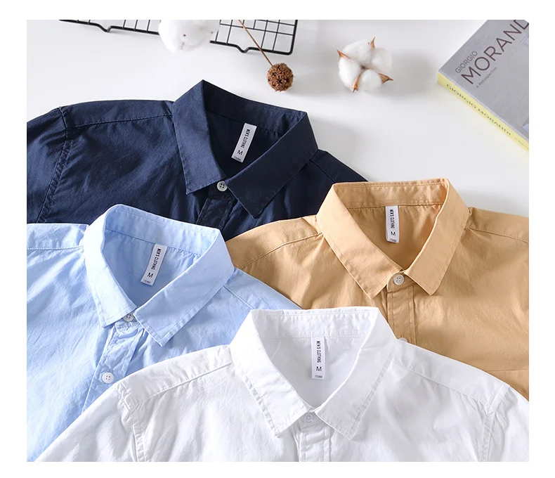 Мъжки ризи с дълги ръкави от чист памук в японски стил, свободна благородна риза с копчета, всеки ден универсални капаци, дизайнерска риза3