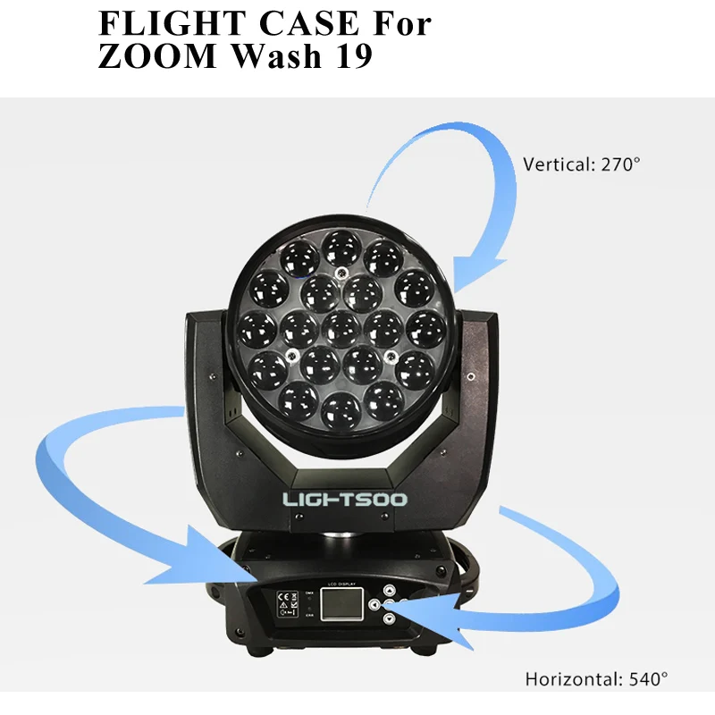 flight case moving head wash zoom led 19x15 W rgbw движещ се главоболие фенер 19 око движещ се главоболие фенер с функция за CTO ECO Мексико AU0