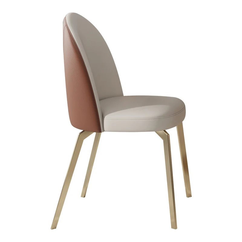 Италиански минималистичен стол за хранене, модерен минималистичен стол с облегалка, Луксозна кожа art стол за домашно ресторанта Nordic5