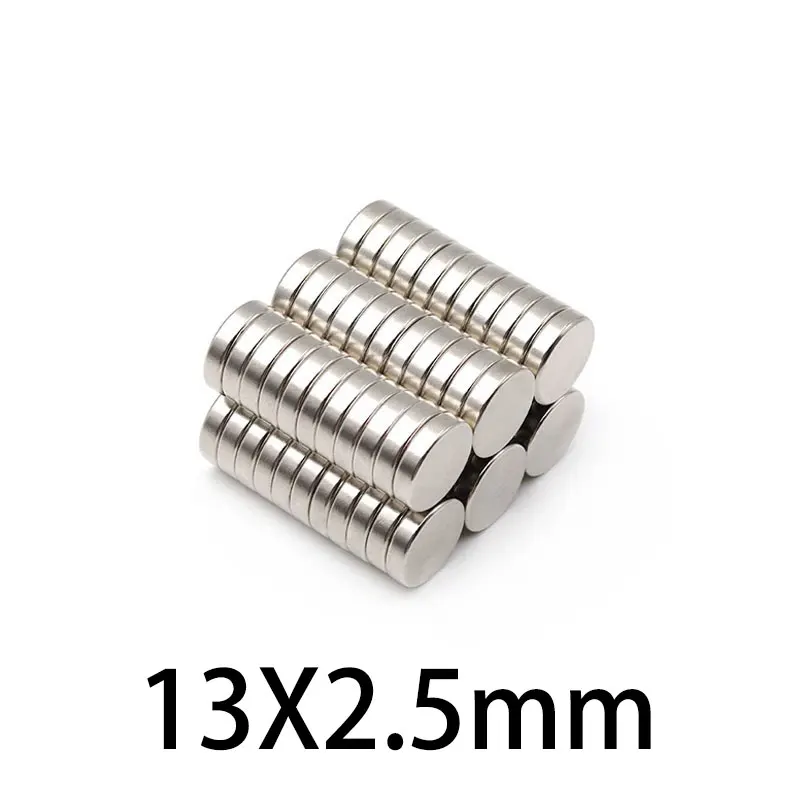 13x2,5 мм Супер Силни магнити 13 mm x 2,5 mm NdFeB Неодимовый Тънък Малък Дисков Магнит Постоянен N35 13*2,5 мм1