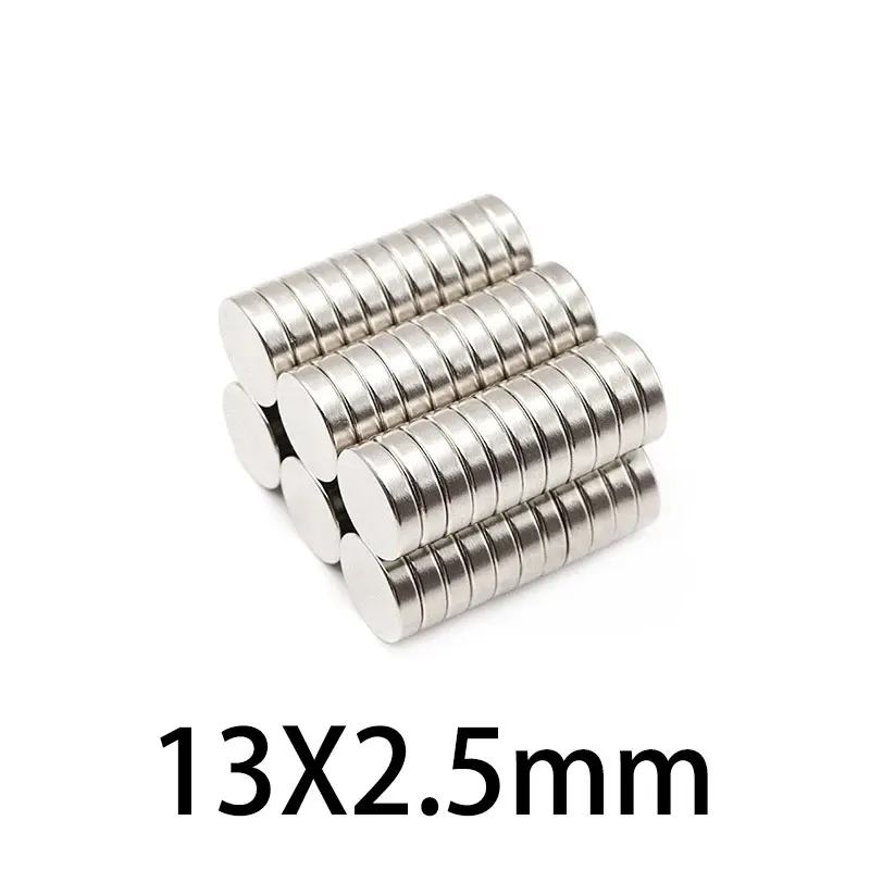 13x2,5 мм Супер Силни магнити 13 mm x 2,5 mm NdFeB Неодимовый Тънък Малък Дисков Магнит Постоянен N35 13*2,5 мм2