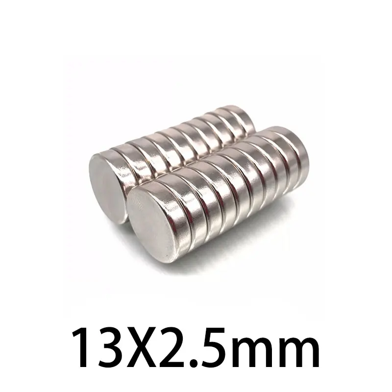 13x2,5 мм Супер Силни магнити 13 mm x 2,5 mm NdFeB Неодимовый Тънък Малък Дисков Магнит Постоянен N35 13*2,5 мм3