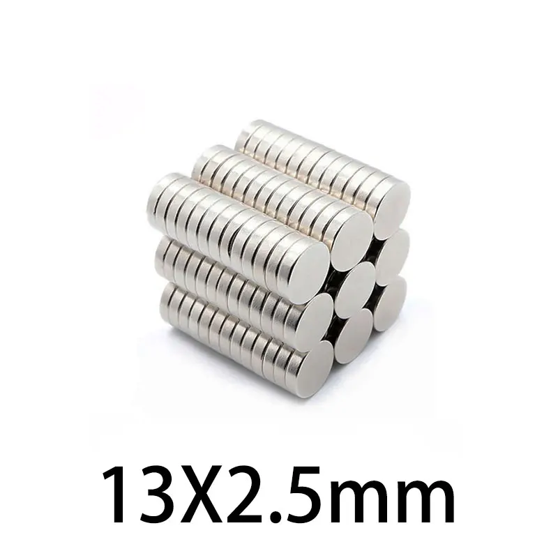 13x2,5 мм Супер Силни магнити 13 mm x 2,5 mm NdFeB Неодимовый Тънък Малък Дисков Магнит Постоянен N35 13*2,5 мм4
