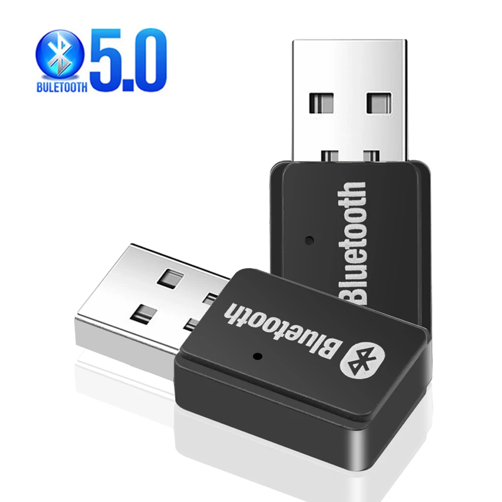Авто аудиопередатчик Bluetooth 5.0, USB, Безжичен аудиопередатчик, Стерео музика, Bluetooth адаптер за преносим компютър0
