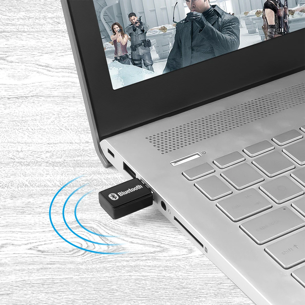 Авто аудиопередатчик Bluetooth 5.0, USB, Безжичен аудиопередатчик, Стерео музика, Bluetooth адаптер за преносим компютър1