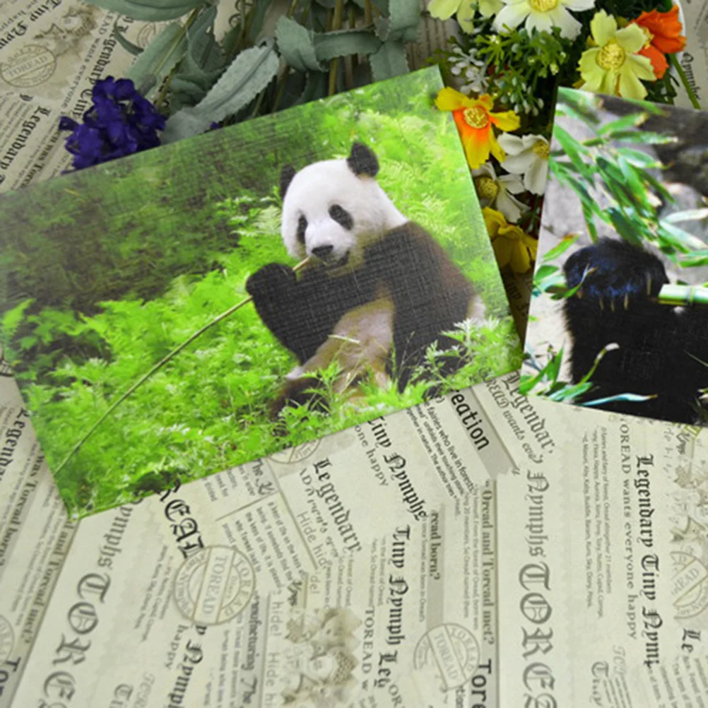 10 бр., Очарователен картички с пандите, серия от снимки на животни, пощенска Картичка за душата на Дете, подарък за Деня на Благодарността3