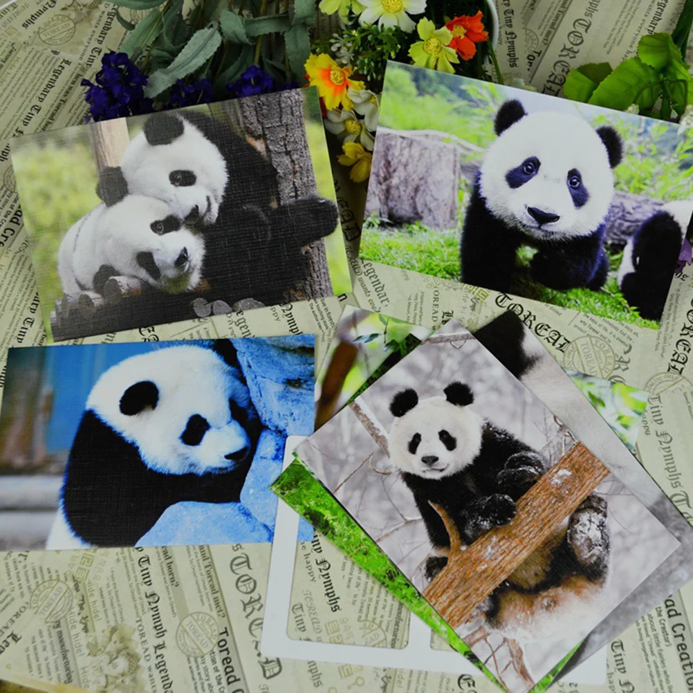 10 бр., Очарователен картички с пандите, серия от снимки на животни, пощенска Картичка за душата на Дете, подарък за Деня на Благодарността5
