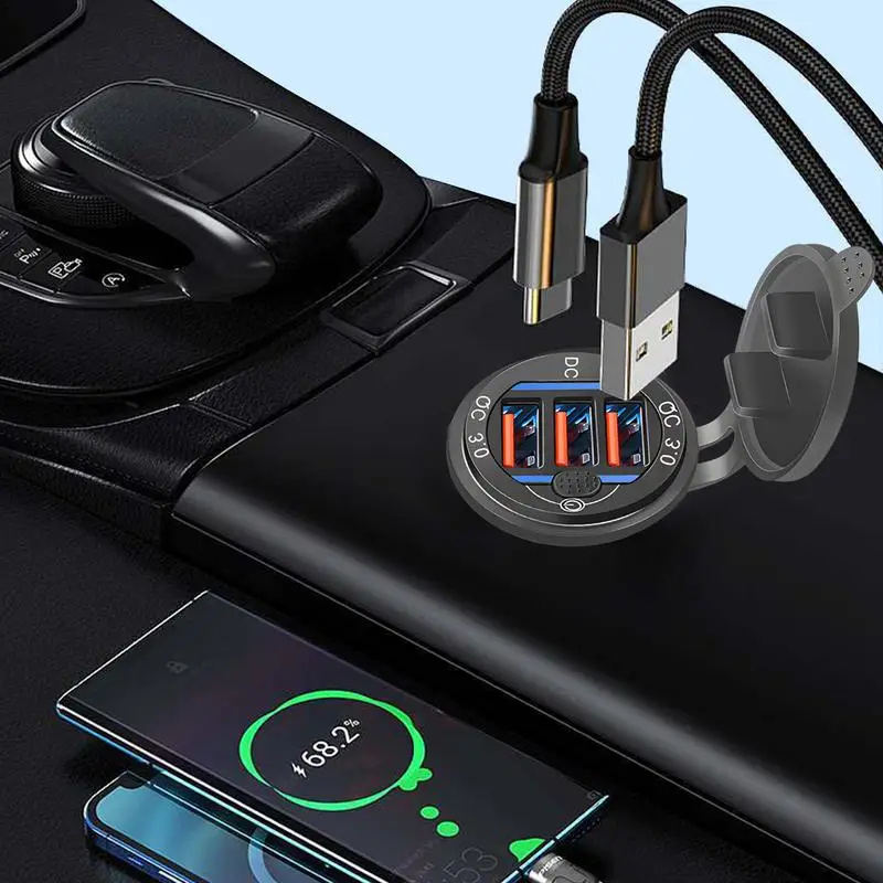 Автомобилен Адаптер за Запалка с 3 Порта USB-зарядно устройство QC3.0, Штекерный адаптер С ключ, автоаксесоари За жени/Мъже, Запушалка за Бързо зареждане на GPS2