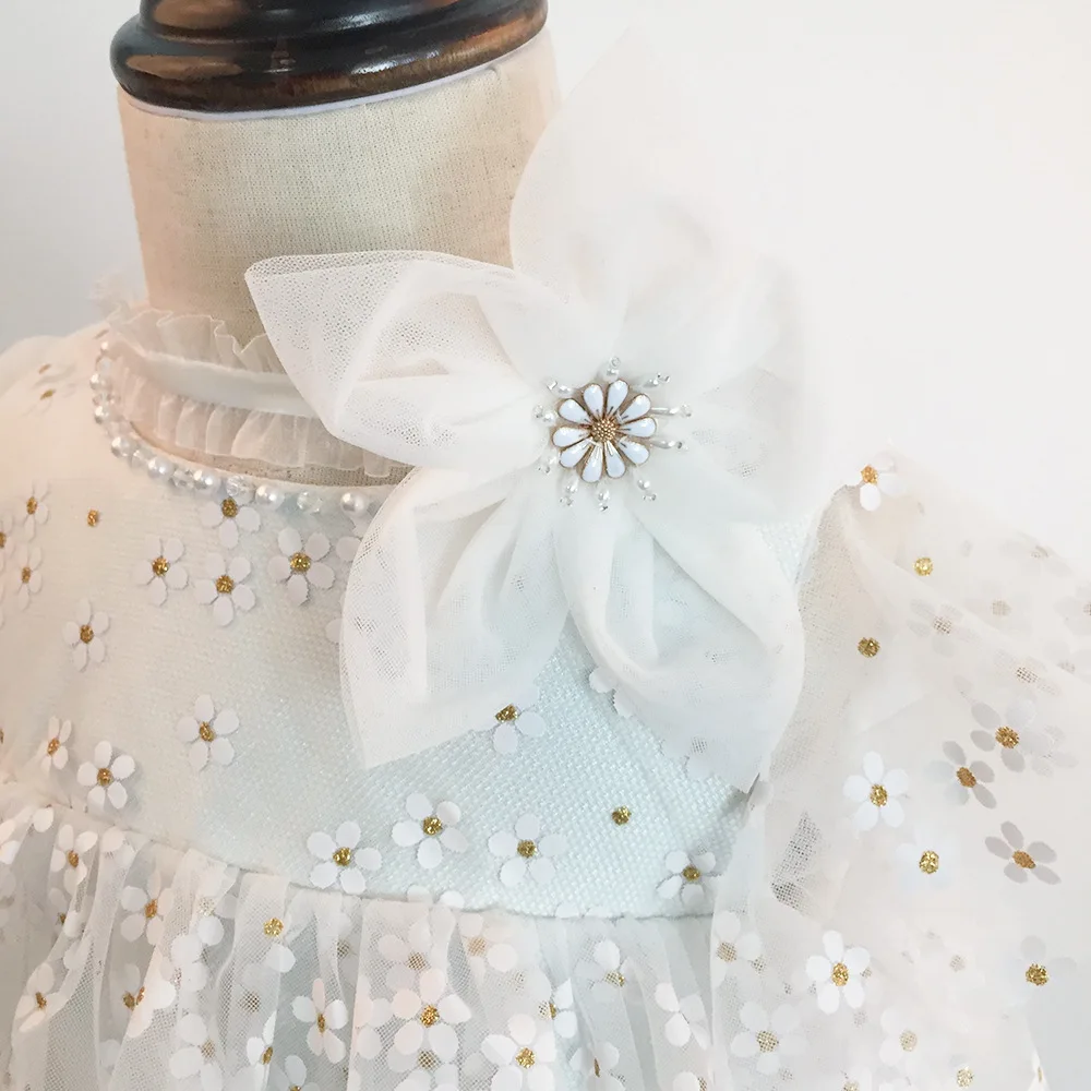 Нова рокля за момичета, Пролетно-лятна Бебешка рокля на Принцеса с фрагменти на цветенце, Модерно рокля за торта за рожден ден, рокля5
