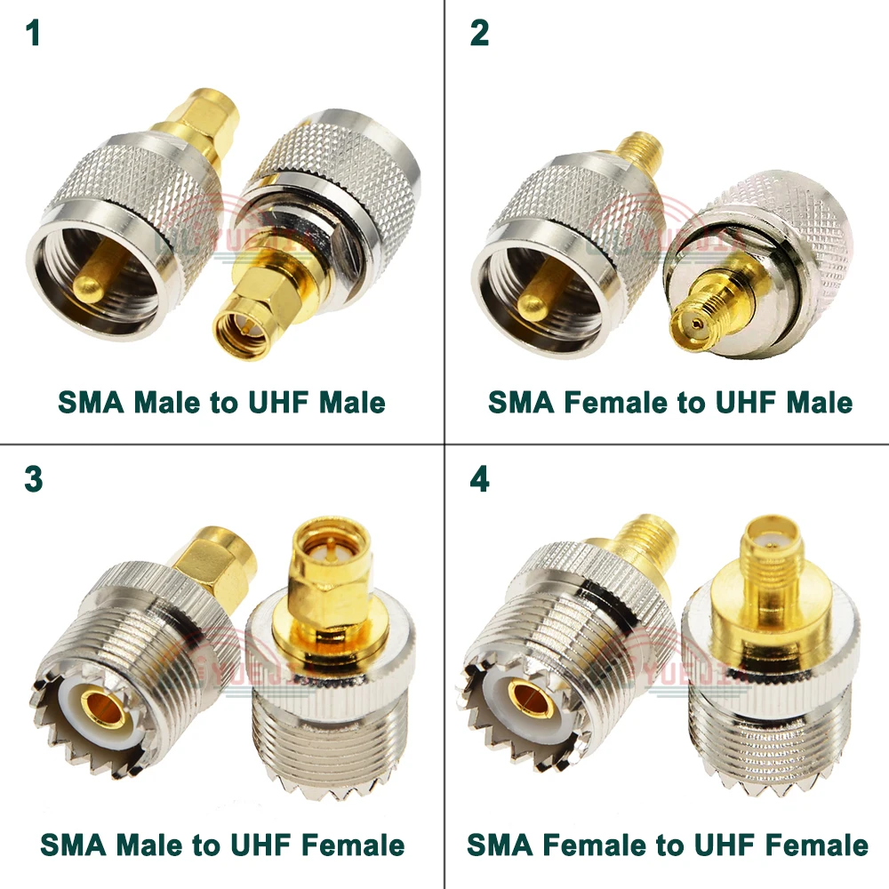 1бр PL259 SO239 SMA-SL16 UHF-Адаптер тип UHF с клъстер конектор SMA-мъжки RF-Коаксиален конектор 50 Ома Направо Златно покритие0