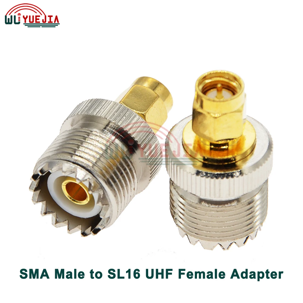 1бр PL259 SO239 SMA-SL16 UHF-Адаптер тип UHF с клъстер конектор SMA-мъжки RF-Коаксиален конектор 50 Ома Направо Златно покритие3
