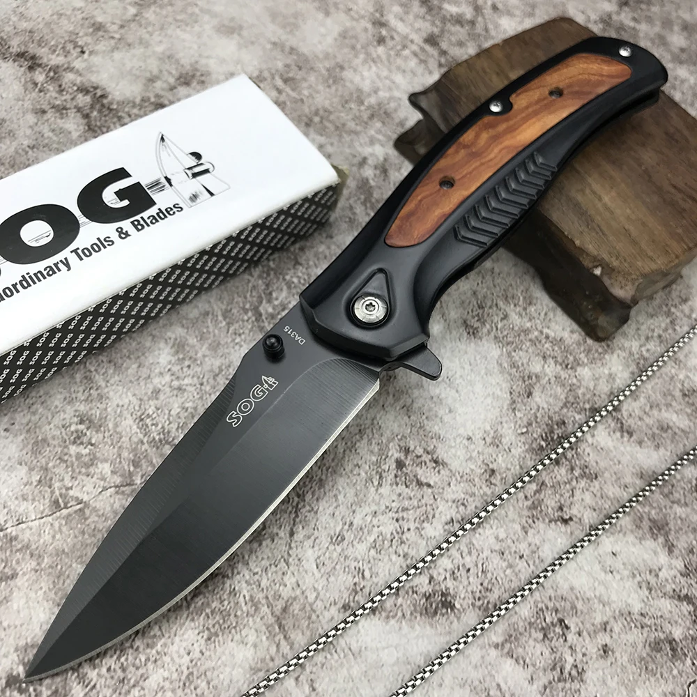 BG Stock SOG DA315 Тактически Ножове за оцеляване Флипер Джобен нож за Лов и Къмпинг Edc Самоотбрана Открит Стоманена Сгъваем нож0