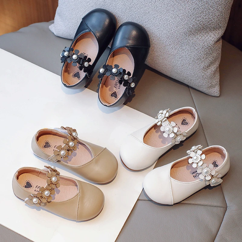 Смешни Кожени обувки на принцесата за момичета на равна подметка с Апликации, Детски Модела обувки Мери Джейн, Меки Нови Есенни Сладки Обувки с цветен Модел за Момичета G072712