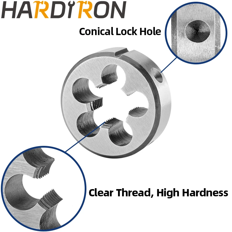Hardiron Metric кръгла плашка за резби M30X1,5 в лявата ръка, машинно плашка за нарязване на резба M30 x 1,52