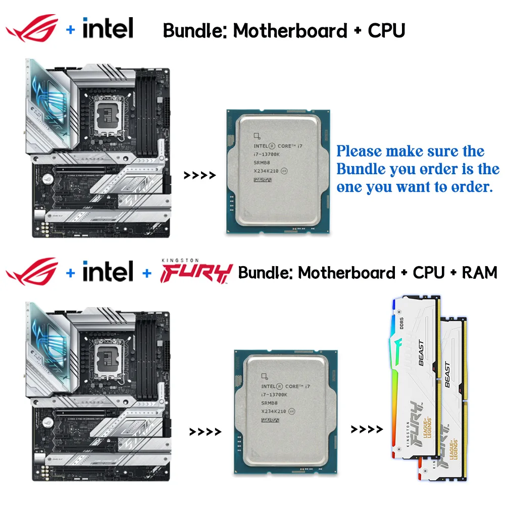 Процесор Intel Core i9 13900KF ASUS ROG STRIX Z790-A GAMING WIFI DDR5 PCI-E 5.0 M. 2 дънна Платка Kingston 6000 Mhz 32 GB RGB RAM Kit1