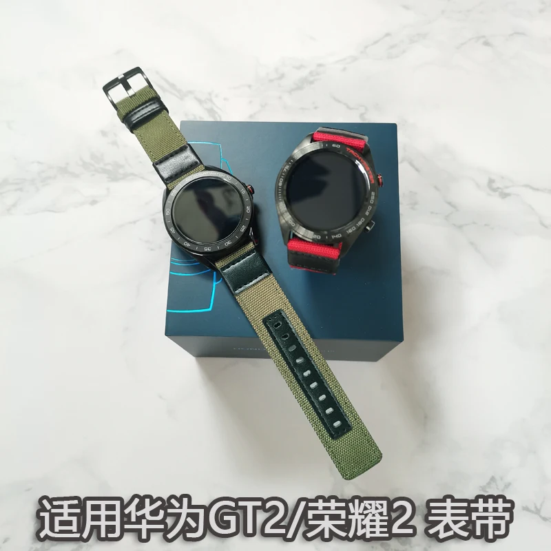 Huawei Watch GT3 Найлонов Каишка за часовник от телешка кожа Glory Es 46 мм Huami GTR 3 Pro Платно Personality Watch 4 Pro Рецептори Ticwatch Pro X3