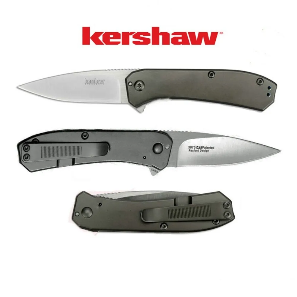 Сгъваем нож Kershaw 3870 Amplitude Assisted Flipper с 2,5-инчов сатинированным острие, дръжка от неръждаема стомана, EDC, улични кухненски ножове0