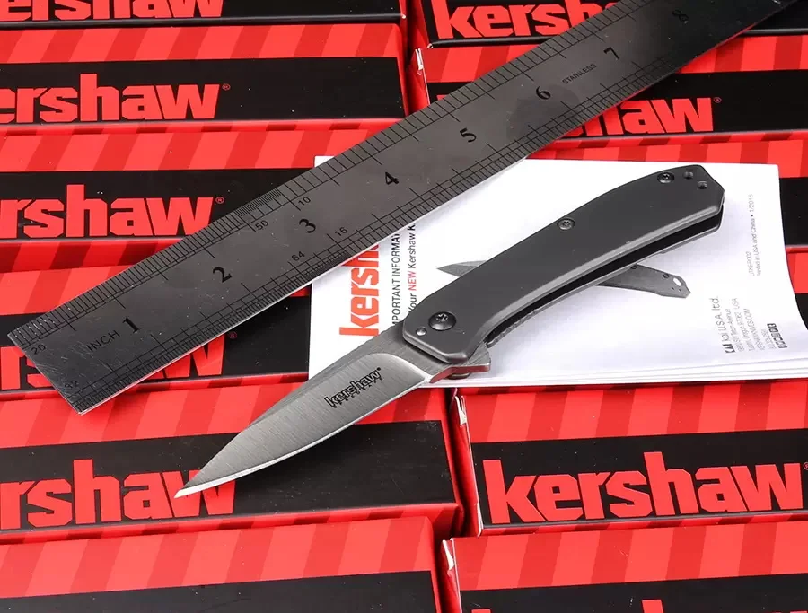 Сгъваем нож Kershaw 3870 Amplitude Assisted Flipper с 2,5-инчов сатинированным острие, дръжка от неръждаема стомана, EDC, улични кухненски ножове5