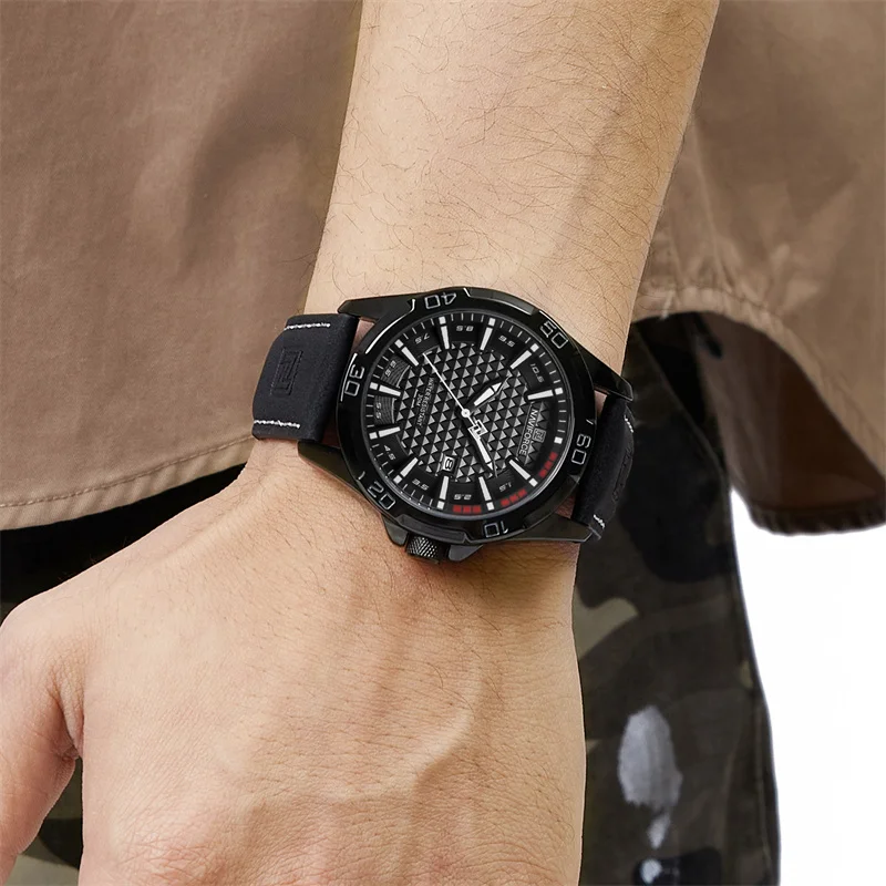 Мъжки ръчен часовник NAVIFORCE, най-добрата марка за Луксозни водоустойчив мъжки часовник от естествена кожа, спортни военни кварцов Оригинални мъжки часовници 80231