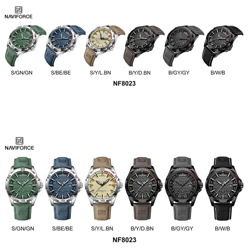Мъжки ръчен часовник NAVIFORCE, най-добрата марка за Луксозни водоустойчив мъжки часовник от естествена кожа, спортни военни кварцов Оригинални мъжки часовници 80235