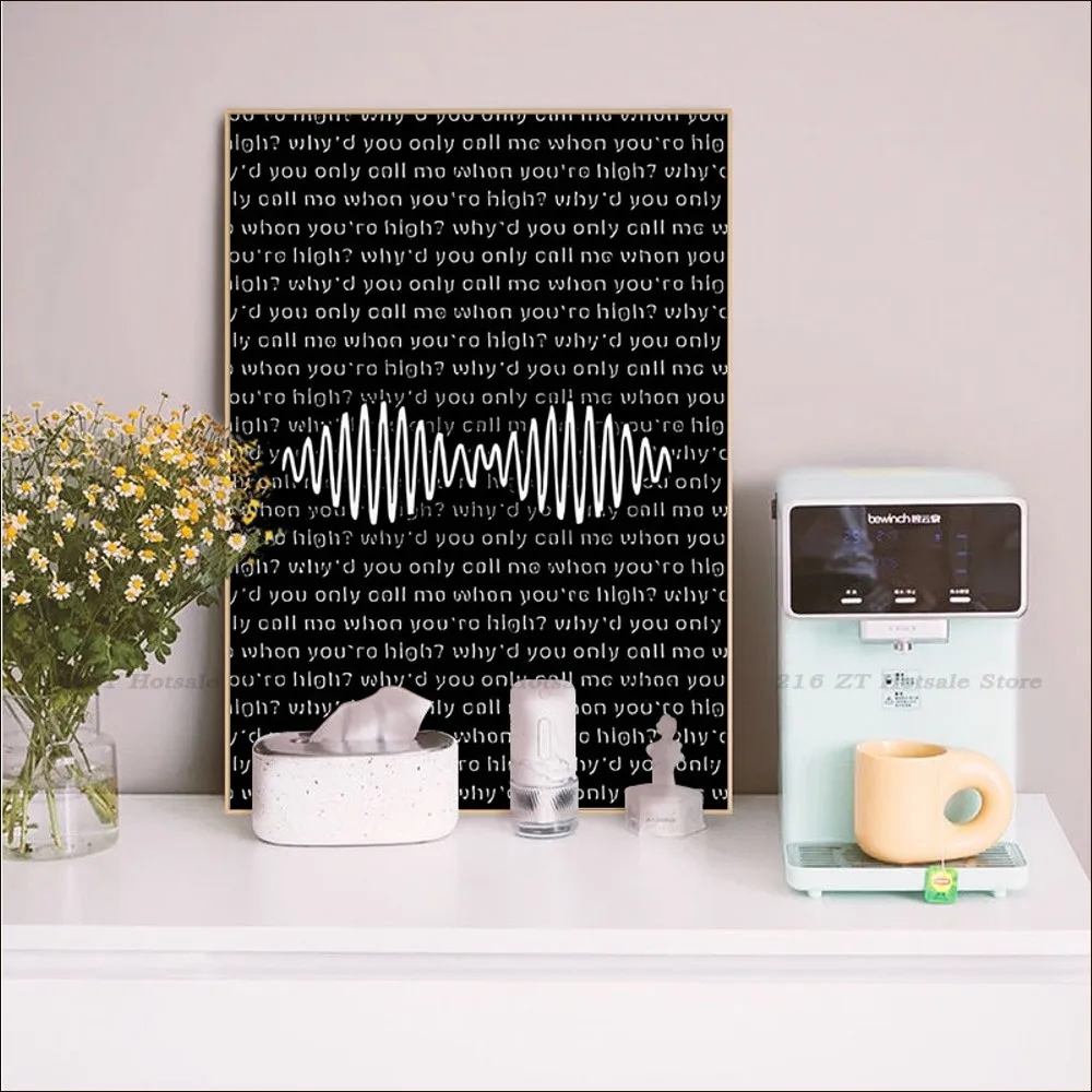 Черен плакат на Arctic Monkeys AM, Класически Реколта плакати, високо качество, Стенно изкуство, ретро плакати за домашен интериор стените на стаята2