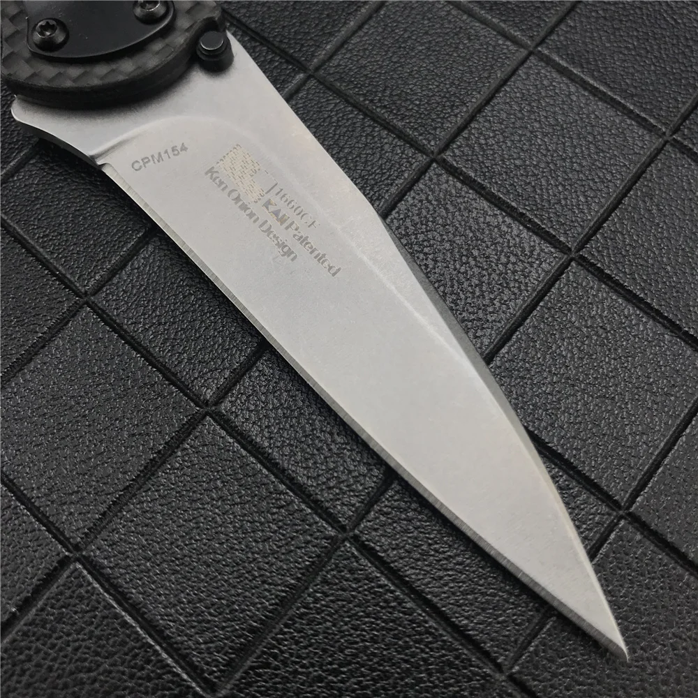 Най-новият сгъваем нож Kershaw 1660 Ken Onion Leek Flipper 14C28N с обикновен нож, дръжки, изработени от въглеродни влакна, Ловен нож Походный2
