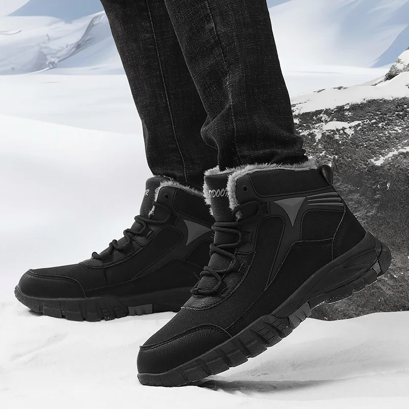 Нови мъжки зимни туристически обувки за улицата, големи размери 47, зимни обувки, мъжки спортни и работни обувки, непромокаеми, устойчиви на хлъзгане, запазване на топлината, модни1