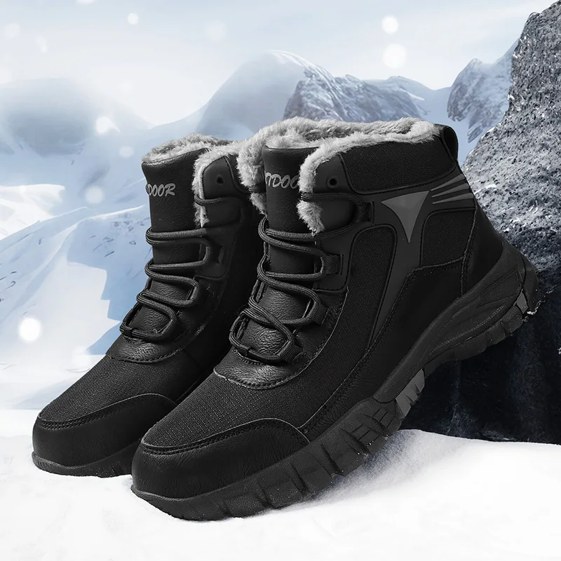 Нови мъжки зимни туристически обувки за улицата, големи размери 47, зимни обувки, мъжки спортни и работни обувки, непромокаеми, устойчиви на хлъзгане, запазване на топлината, модни4