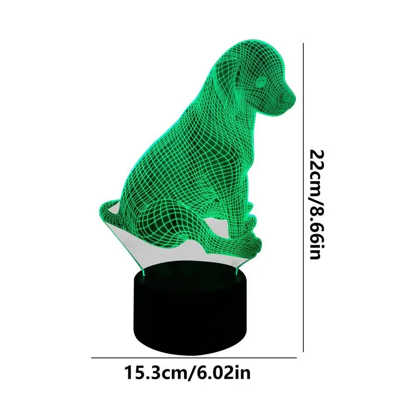 Кученце лека нощ Dog Illusion Сензорен лека нощ с дистанционно управление, Преносима USB-лампа за зареждане със стойка За момичета и момчета Seven5