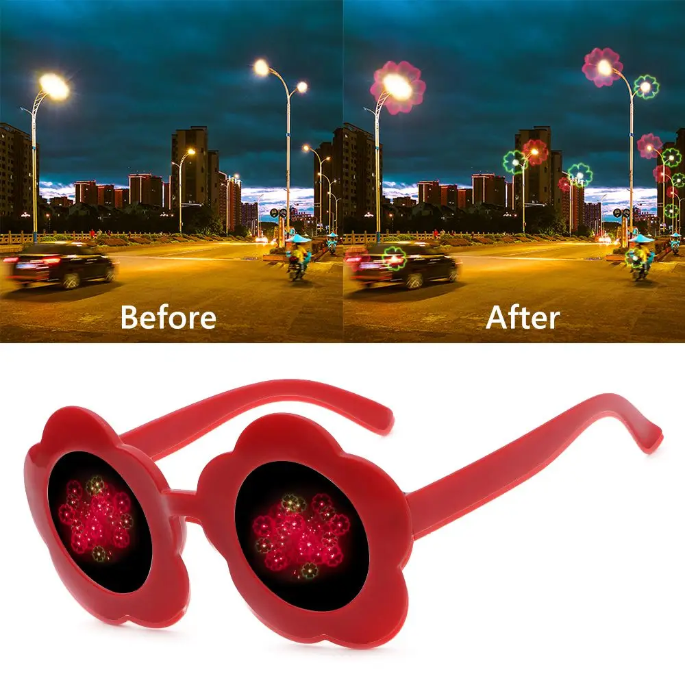 Светлини за фестивали и партита се променят на Фойерверки под формата на слънчоглед, Очила за специални ефекти, Дифракционные очила за фойерверки2