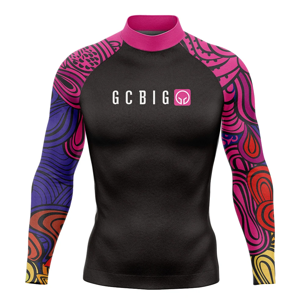 Нова Лятна мъжка тениска със защита от ултравиолетови лъчи за гмуркане, сърф, гмуркане, Плажни бански костюми, костюми за сърфиране с дълъг ръкав1