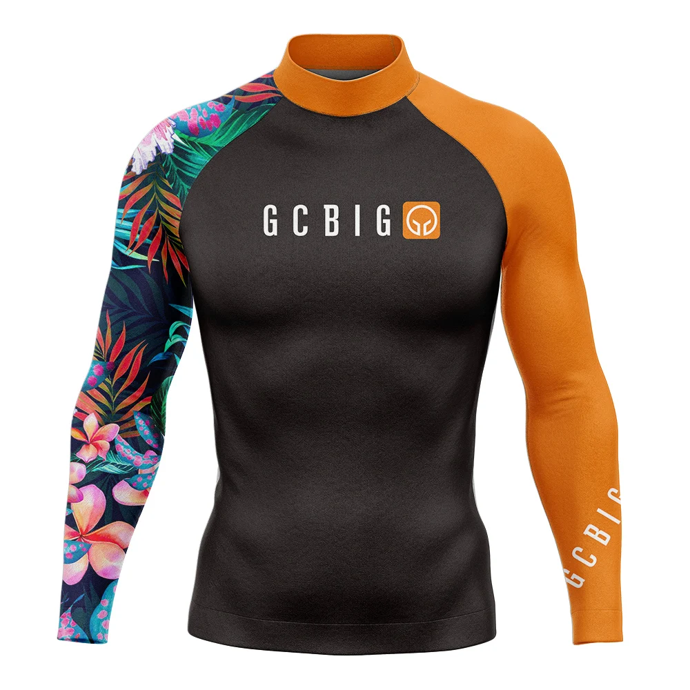 Нова Лятна мъжка тениска със защита от ултравиолетови лъчи за гмуркане, сърф, гмуркане, Плажни бански костюми, костюми за сърфиране с дълъг ръкав2