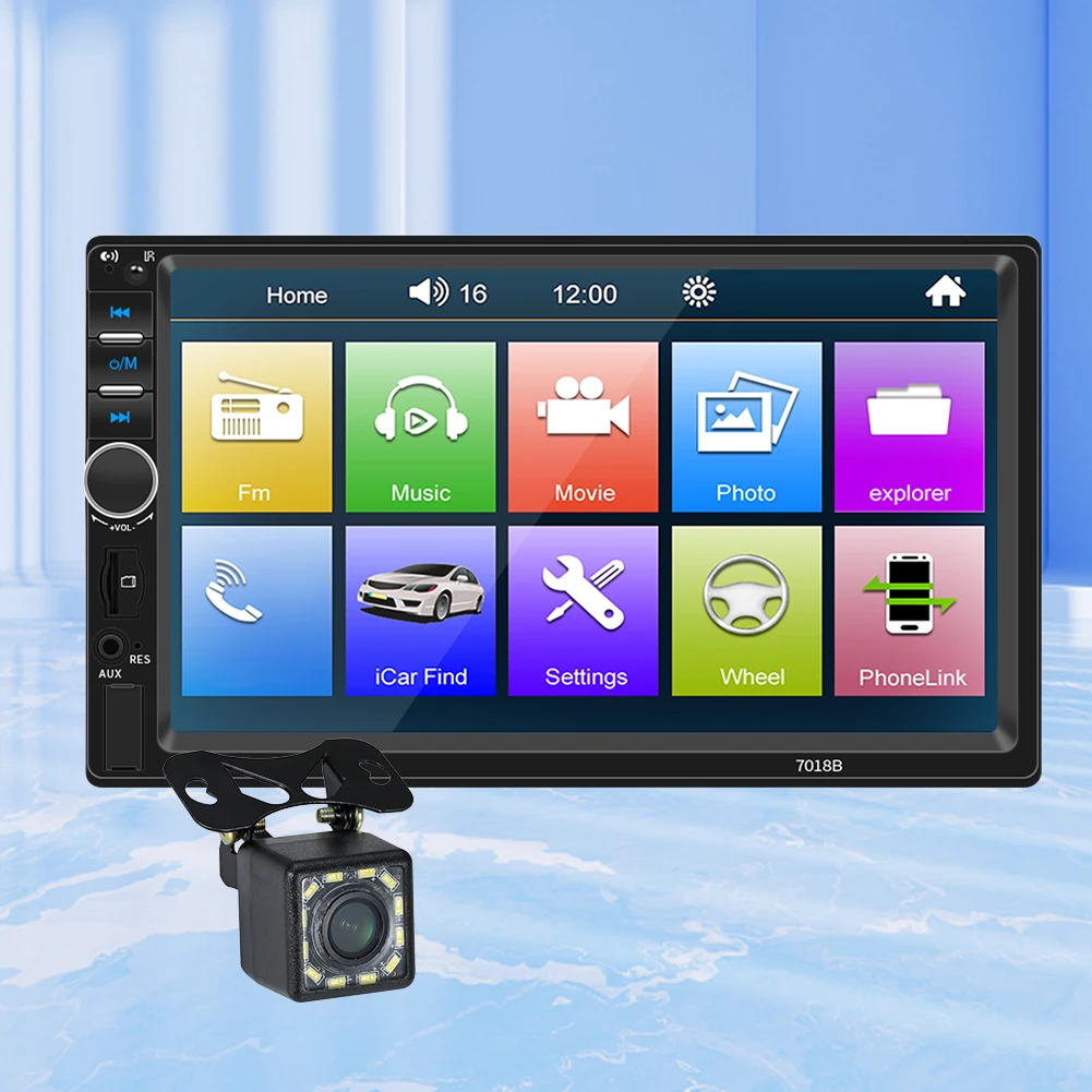 Авто MP5 плейър със сензорен екран, 7-инчов Авто радио HD, съвместим с Bluetooth, Преносима автомобилна стерео система За определяне на местоположението на волана4