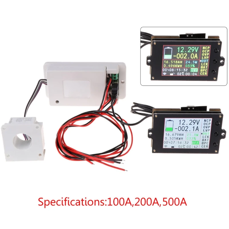 Безжична волтметър 367D за амперметра постоянен ток, богат на функции за зададено измерване на постоянен ток, безжичен цветен LCD екран, електромера ток Wa0