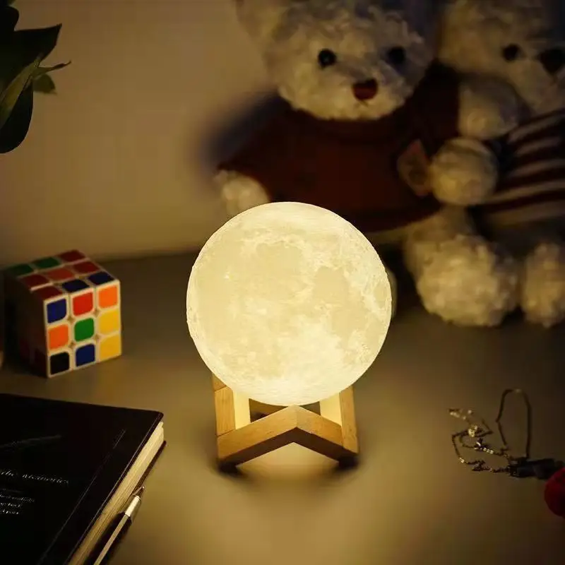 На лунна Светлина LED лека нощ На Батерии със Стойка Звездна Лампа Декор за Спалня Нощните Лампи Детски Подарък на Лунна Светлина Точков Led Лампа Embutir5