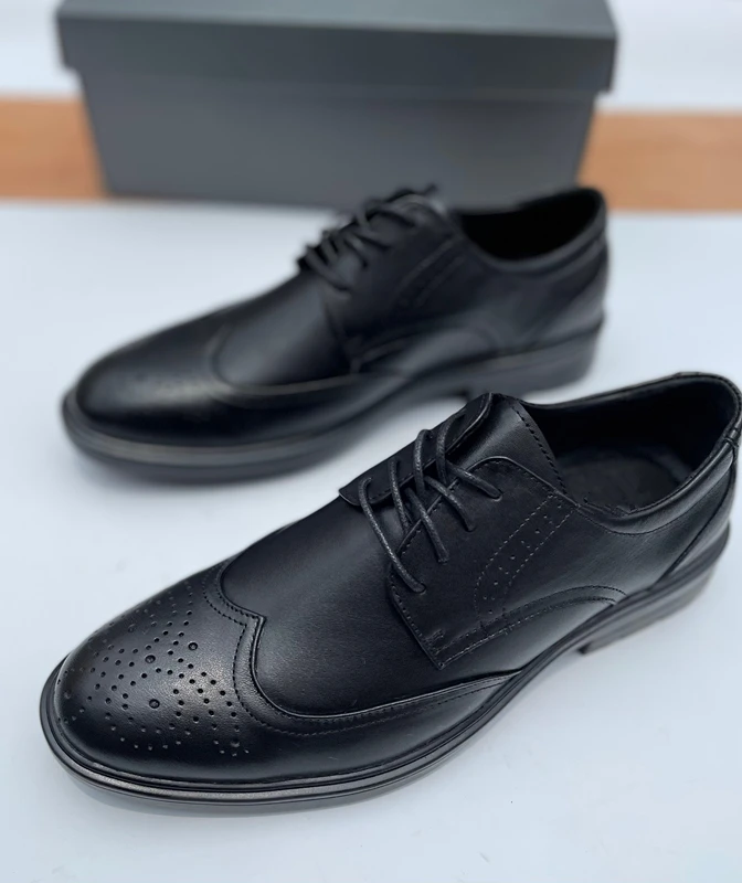 Ежедневни кожени обувки Angel&Dave в бизнес стил с дърворезба дантела, Модни и ежедневни мъжки обувки, с перфорации тип 