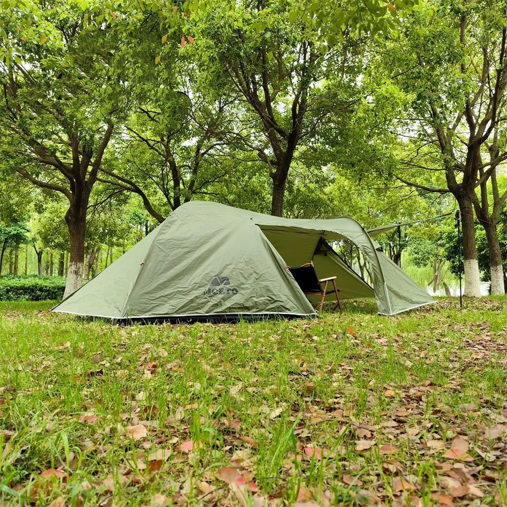 Палатка за къмпинг, за 3-4 човека, Спалня и една всекидневна, Водоустойчив алуминиев стълб 210D Oxford PU3000, Туристическа Туристическа палатка2