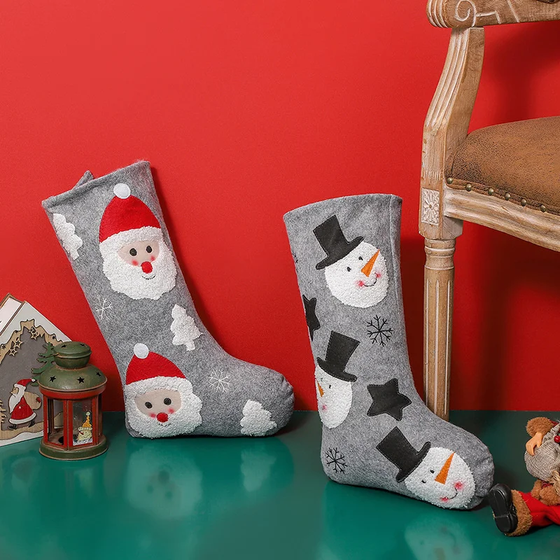 2023 Коледни Чорапи, Чорапи с принтом Дядо Коледа, Снежен човек, Лосове, Закачалка за Коледната Елха, Подарък пакет, Голям Подарък Чорапи, Коледни украси за дома2