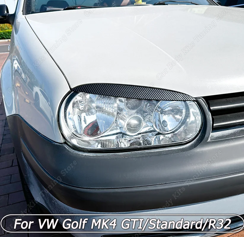 2 бр. Стикери за Полагане на Фаровете, Веждите, клепачите, За Volkswagen VW Golf 4 Mk4 GTI TDI SDI R32 1997-2006, черен гланц0