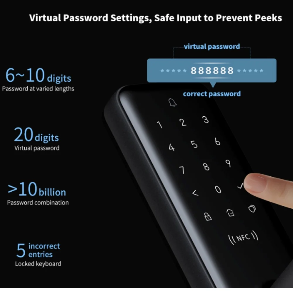 Интелигентна Система за Заключване на вратите Aqara в n100 N200, заключване на пръстови отпечатъци, подходящ за отключване с парола Bluetooth и NFC, Работи с комплекти Mi Home HomeKit Smart Home2