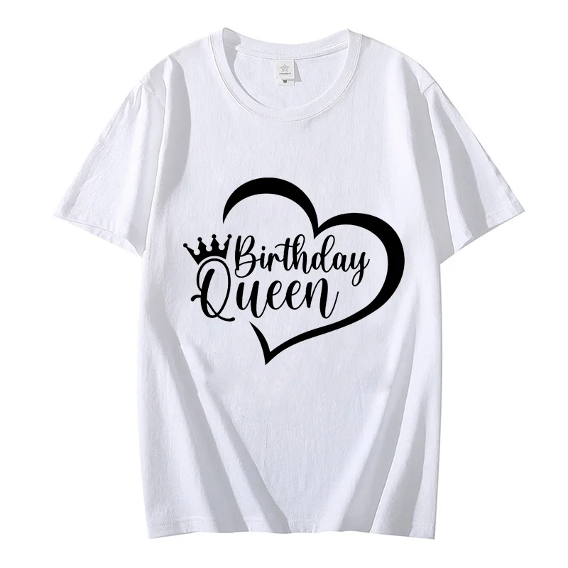 Дамски Тениски с надпис Birthday Queen, забавна тениска, модни блузи за именинниц, тениски с надпис Birthday Squad, бяла риза, отгоре с надпис Birthday Behavior2