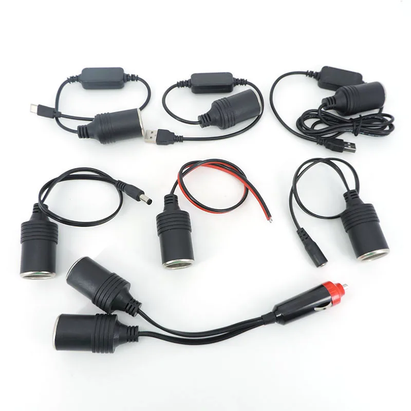 12 Dc двойно автомобилни Запалки от мъжа към жената на постоянен ток 5,5x2,1 USB type c мъжки женски конектор 5 В Запалката зарядно устройство адаптер l0