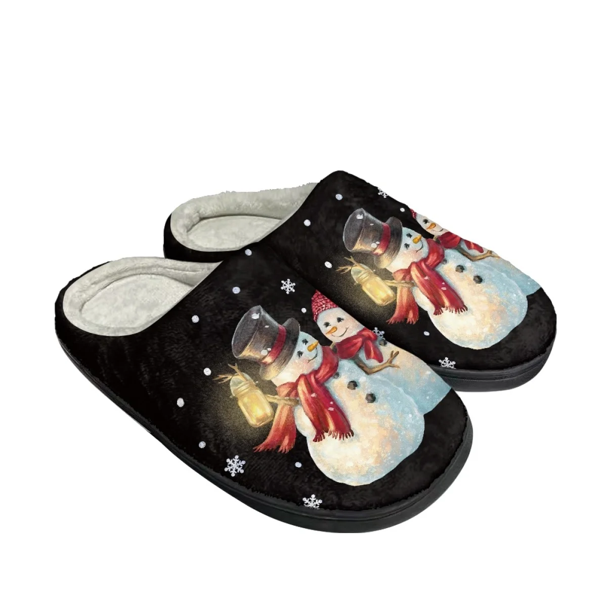 Зимните Домашни топли памучни чехли Коледен дизайн, Дамски домашни топло обувки на равна подметка, Нескользящая няколко домашни слайдове1