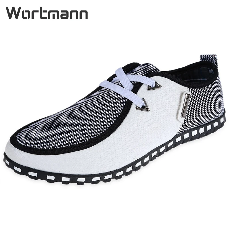 Мъжки Летни кожени лоферы Wortmann, Удобни ежедневни обувки без закопчалка на равна подметка големи размери, идеални за шофиране, ходене0