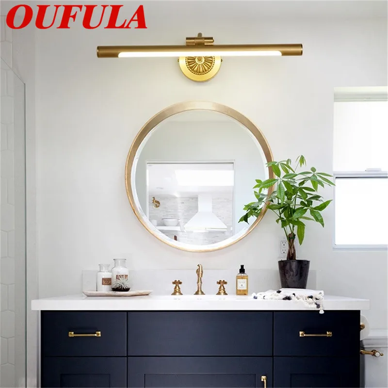 Модерните стенни лампи ULANI, Мед огледален лампа, Креативен интериор за дома, банята, спалнята, хотел0