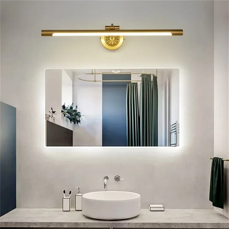 Модерните стенни лампи ULANI, Мед огледален лампа, Креативен интериор за дома, банята, спалнята, хотел1