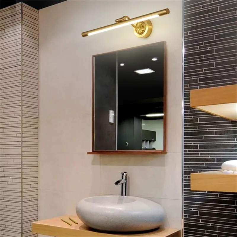 Модерните стенни лампи ULANI, Мед огледален лампа, Креативен интериор за дома, банята, спалнята, хотел4