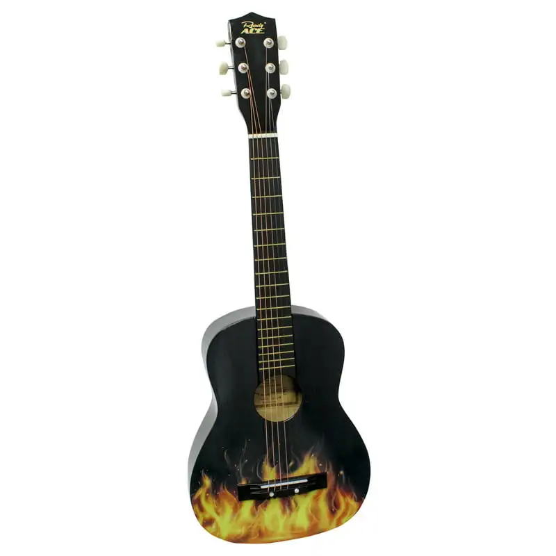 30-инчов акустична китара за начинаещи, черна, с блясък - възраст от 7 години0